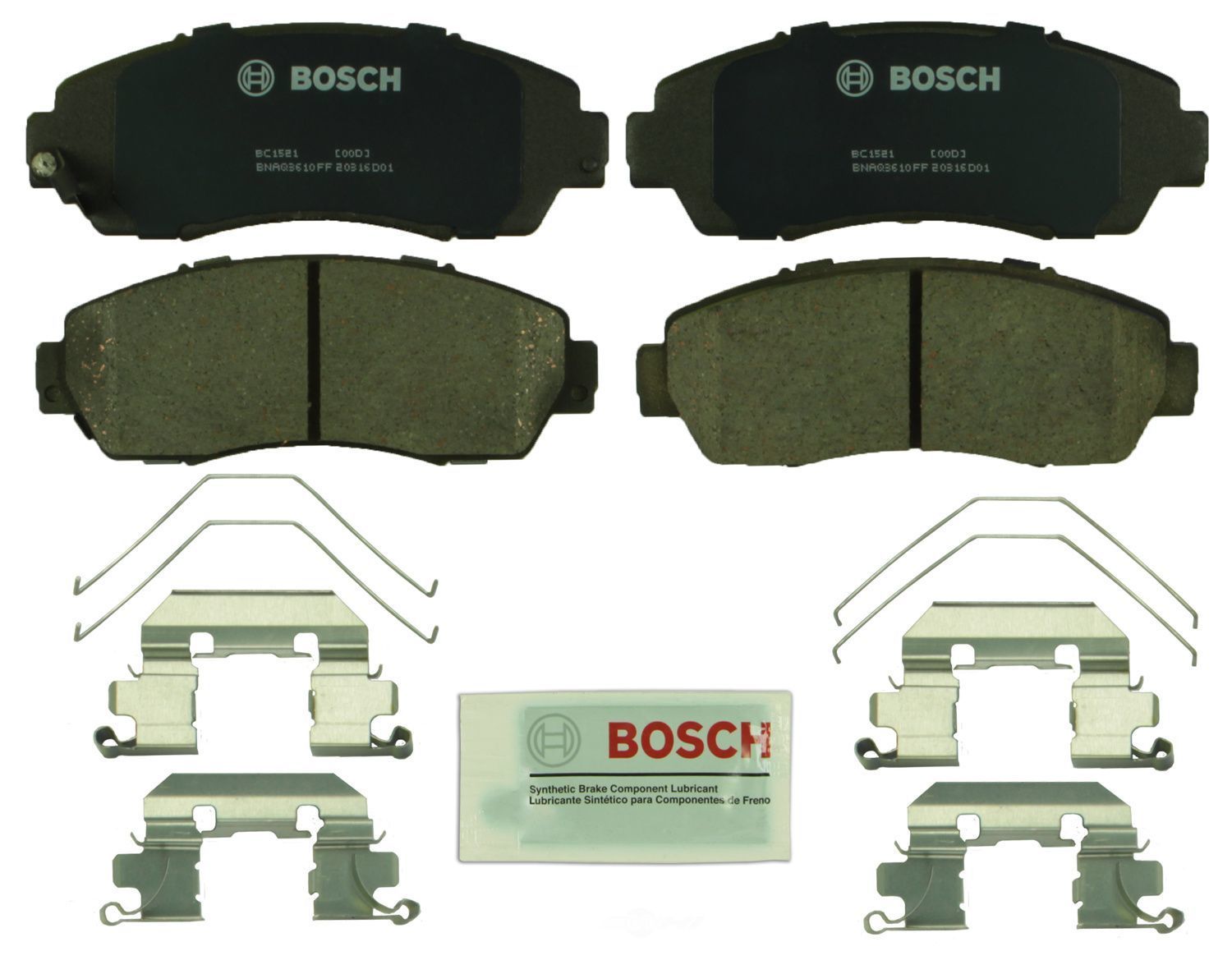 BOSCH BRAKE - Bosch QuietCast Brake Pad Ceramic Brake Pads (Front) - BQC BC1521