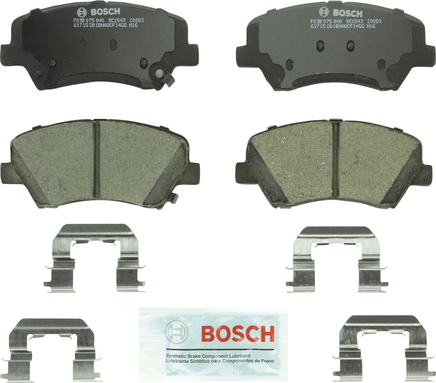BOSCH BRAKE - Bosch QuietCast Brake Pad Ceramic Brake Pads (Front) - BQC BC1543