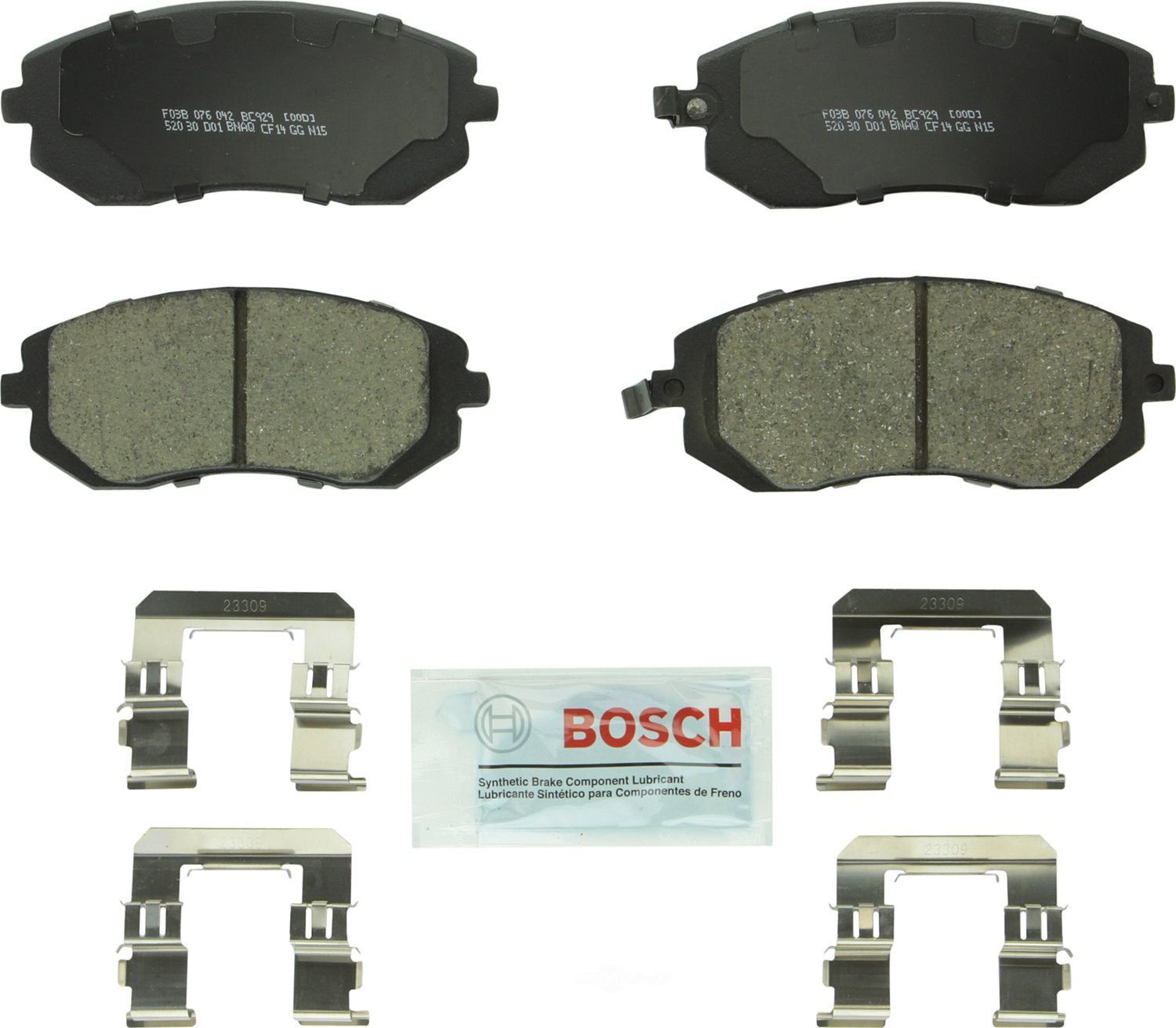 BOSCH BRAKE - Bosch QuietCast Brake Pad Ceramic Brake Pads (Front) - BQC BC929