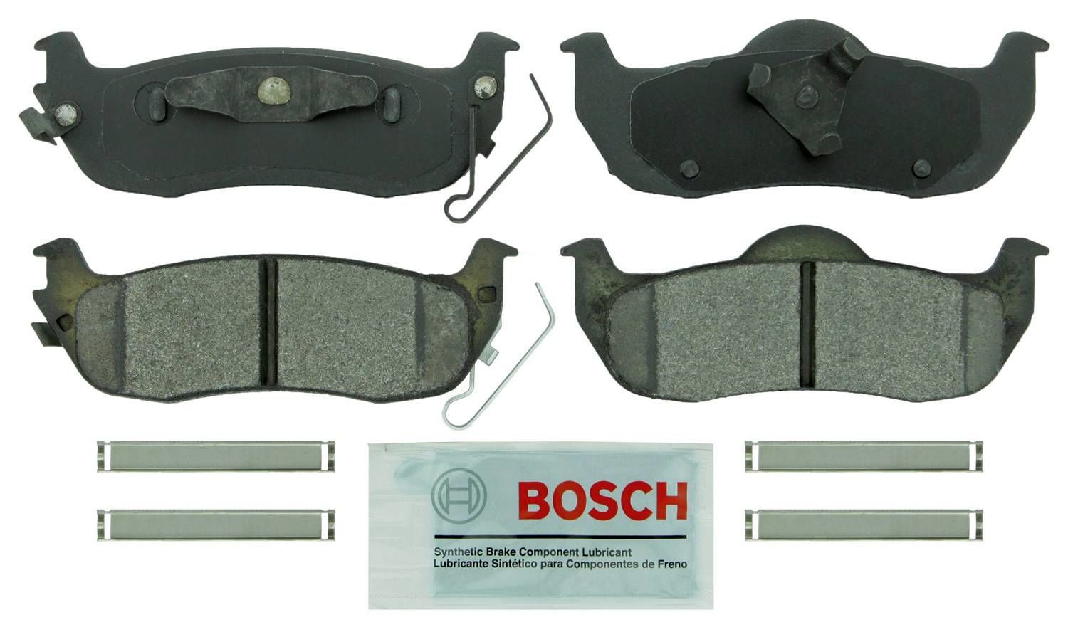 BOSCH BRAKE - Bosch Blue Semi-Metallic Brake Pads with Hardware (Rear) - BQC BE1041H
