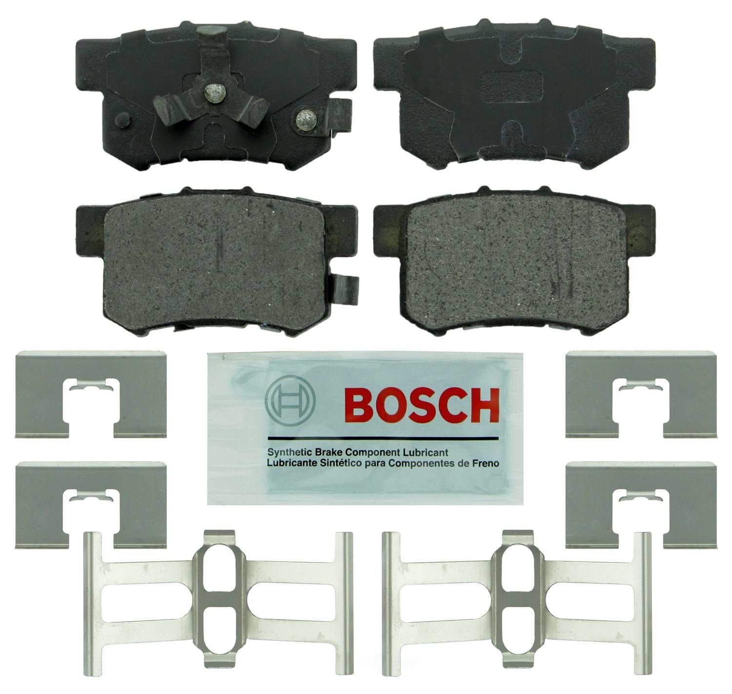 BOSCH BRAKE - Bosch Blue Ceramic Brake Pads with Hardware (Rear) - BQC BE1086H