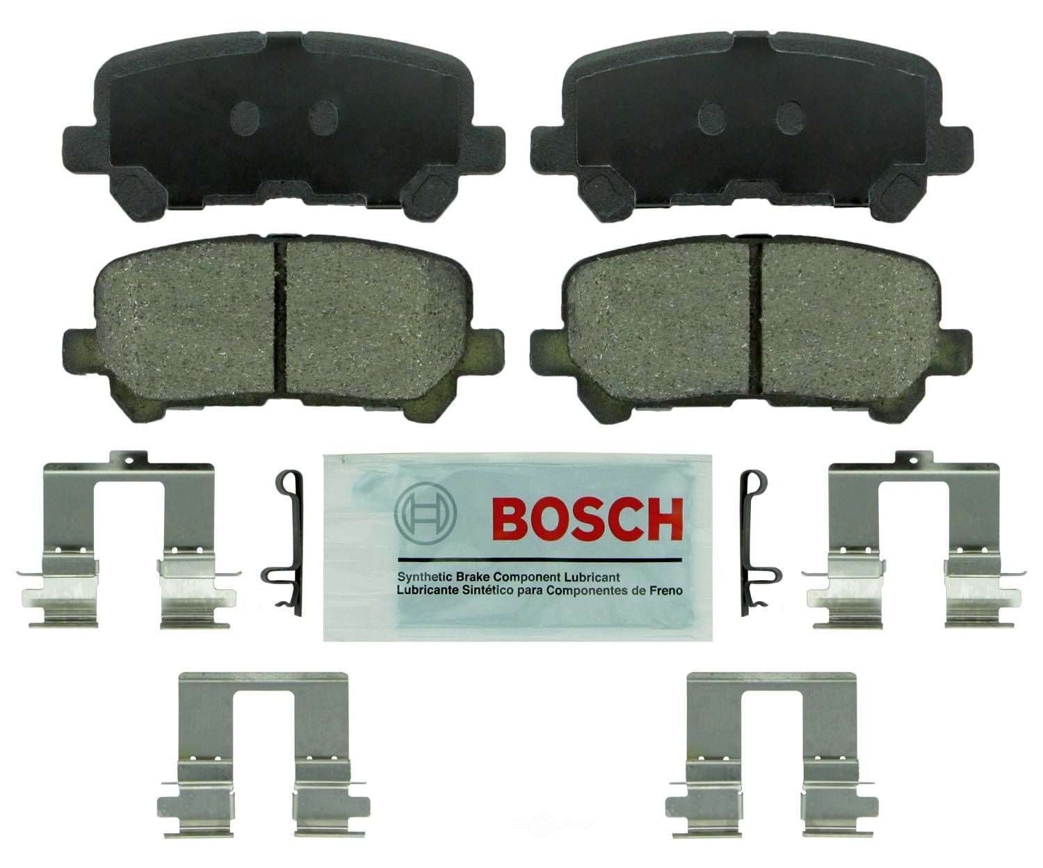 BOSCH BRAKE - Bosch Blue Ceramic Brake Pads with Hardware (Rear) - BQC BE1281H