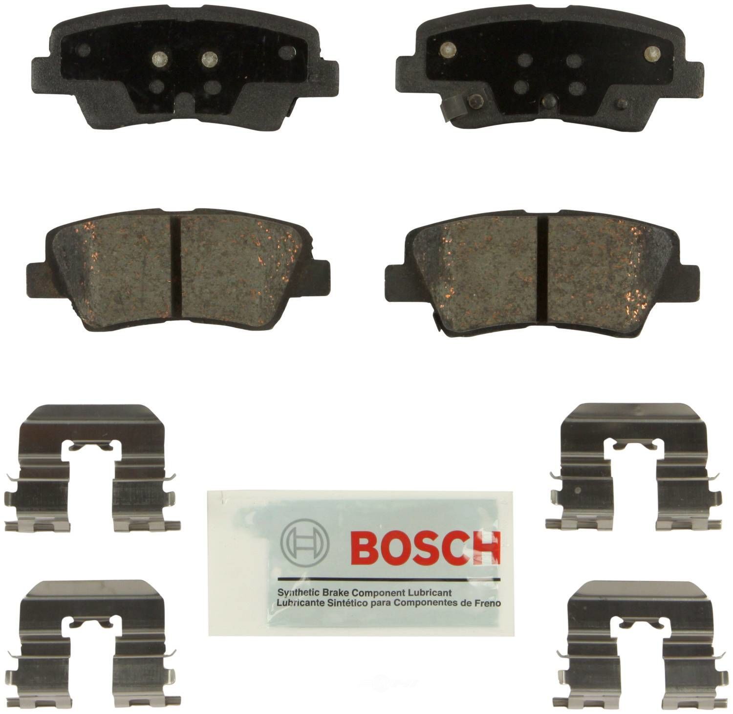 BOSCH BRAKE - Bosch Blue Ceramic Brake Pads with Hardware (Rear) - BQC BE1544H