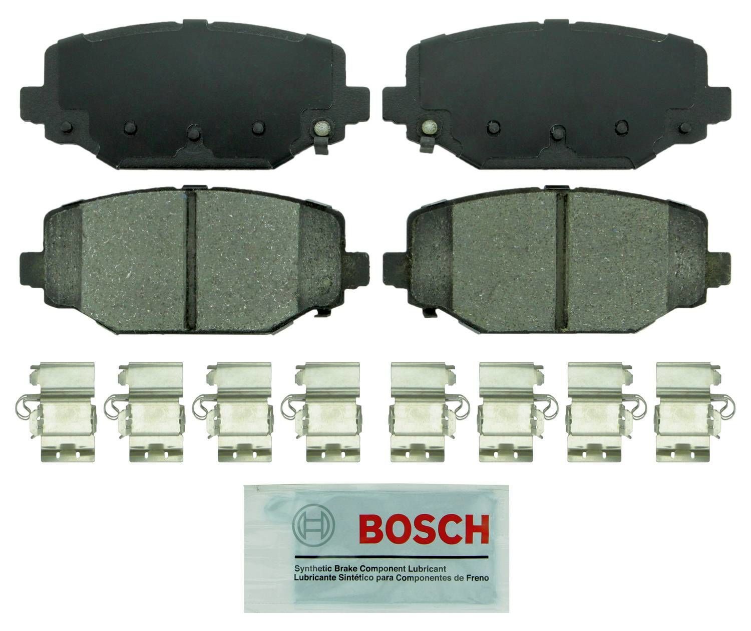 BOSCH BRAKE - Bosch Blue Ceramic Brake Pads with Hardware (Rear) - BQC BE1596H