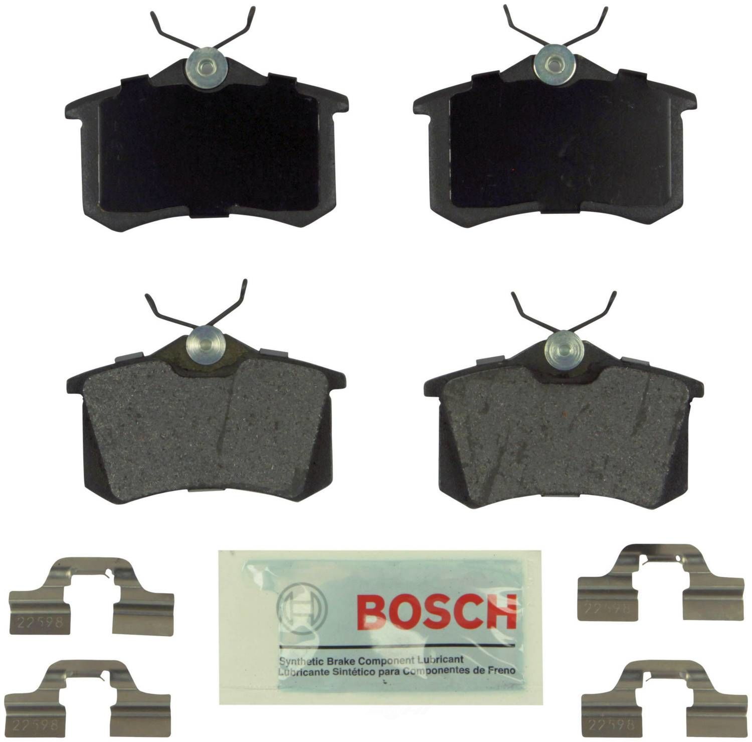BOSCH BRAKE - Bosch Blue Semi-Metallic Brake Pads with Hardware - BQC BE340H