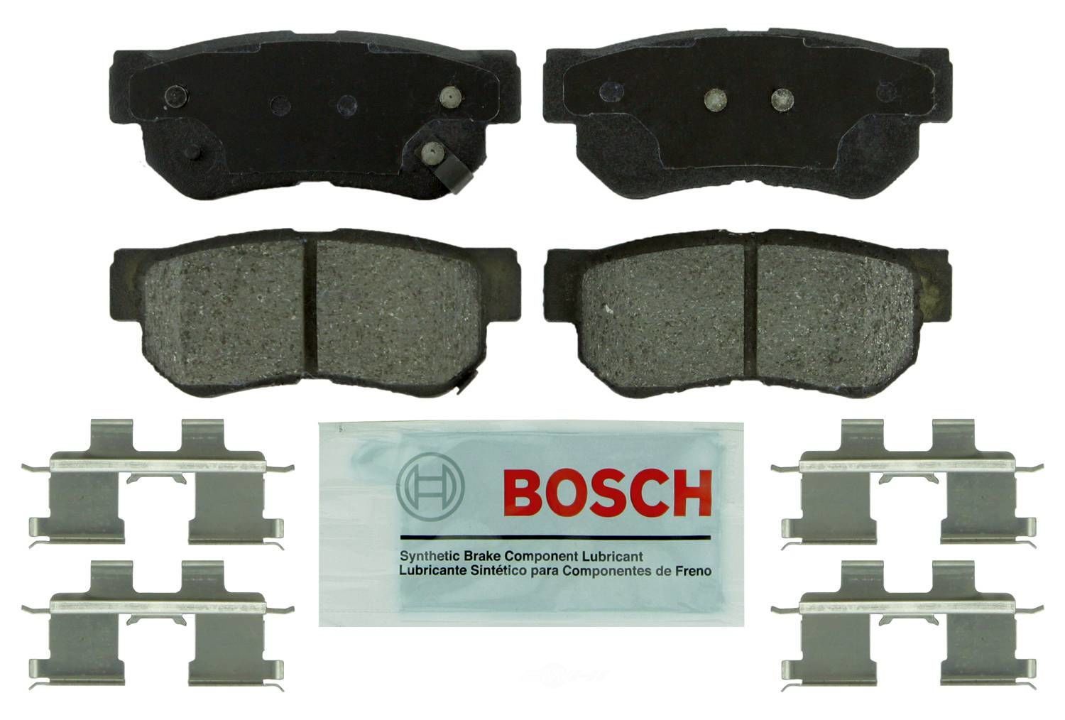 BOSCH BRAKE - Bosch Blue Ceramic Brake Pads with Hardware (Rear) - BQC BE813H