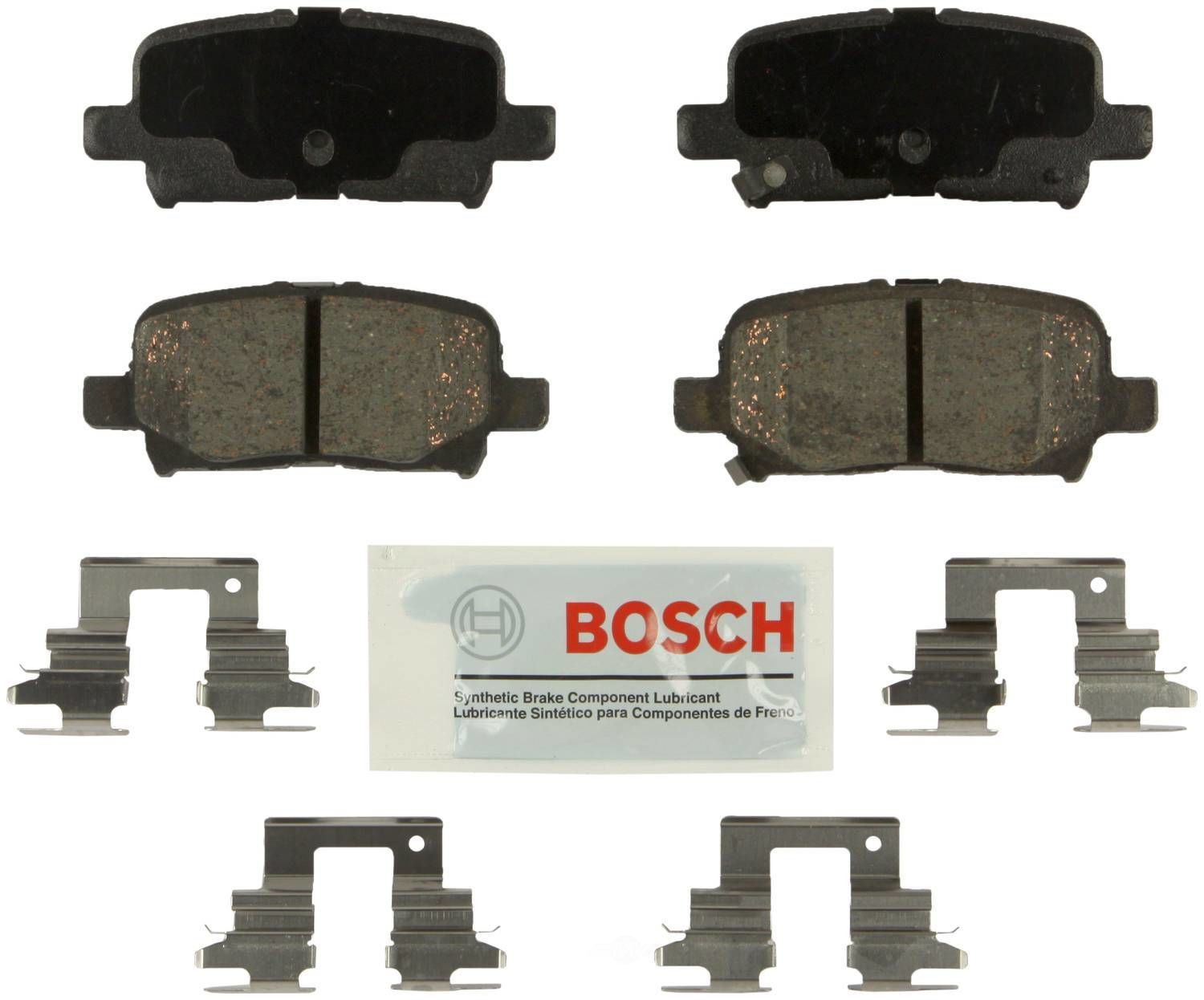 BOSCH BRAKE - Bosch Blue Ceramic Brake Pads with Hardware (Rear) - BQC BE865H