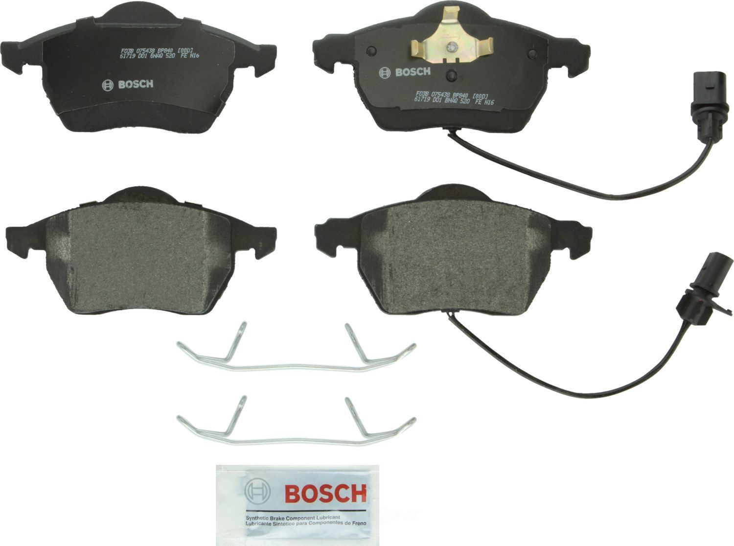 BOSCH BRAKE - Bosch QuietCast Semi-Metallic Brake Pads (Front) - BQC BP840