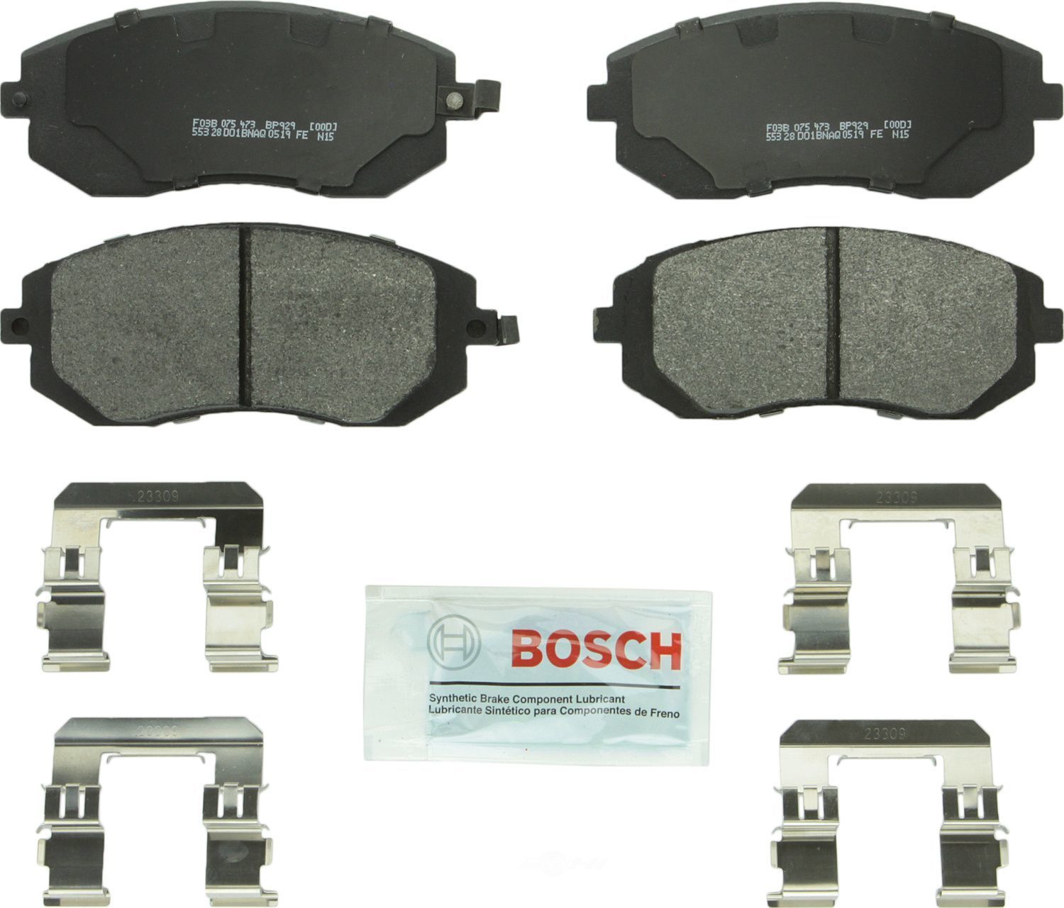 BOSCH BRAKE - Bosch QuietCast Semi-Metallic Brake Pads (Front) - BQC BP929