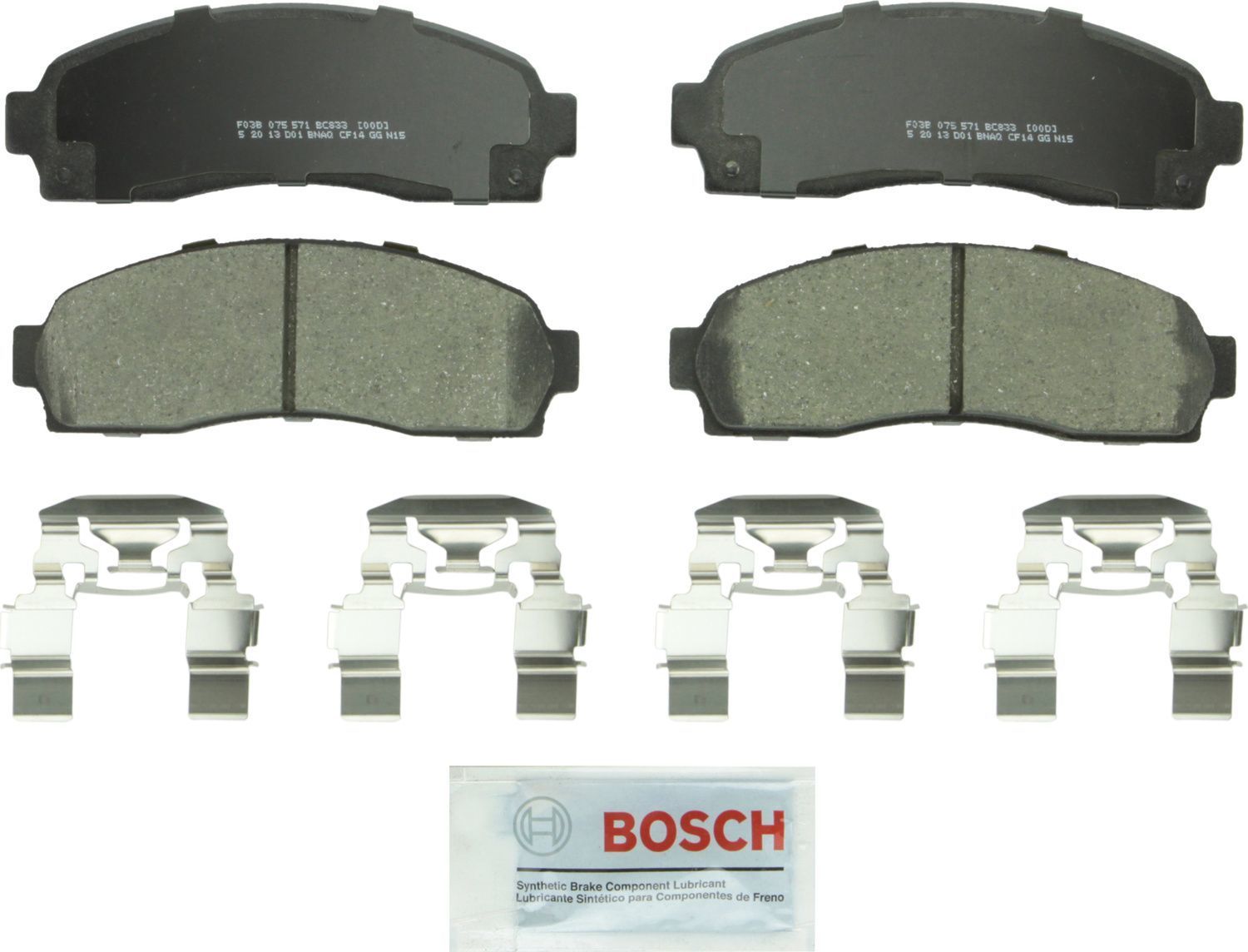 BOSCH BRAKE - Bosch QuietCast Brake Pad Ceramic Brake Pads - BQC - bc833