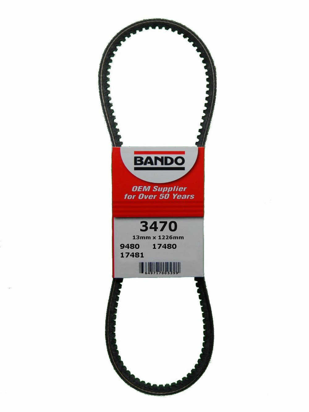 BANDO - RPF Precision Engineered Raw Edge Cogged V-Belt (Fan and Power Steering) - BWO 3470