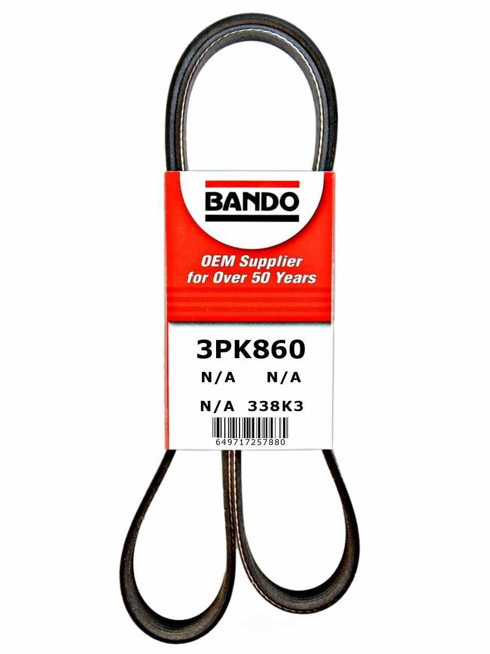 BANDO - Rib Ace Precision Engineered V-Ribbed Belt - BWO 3PK860
