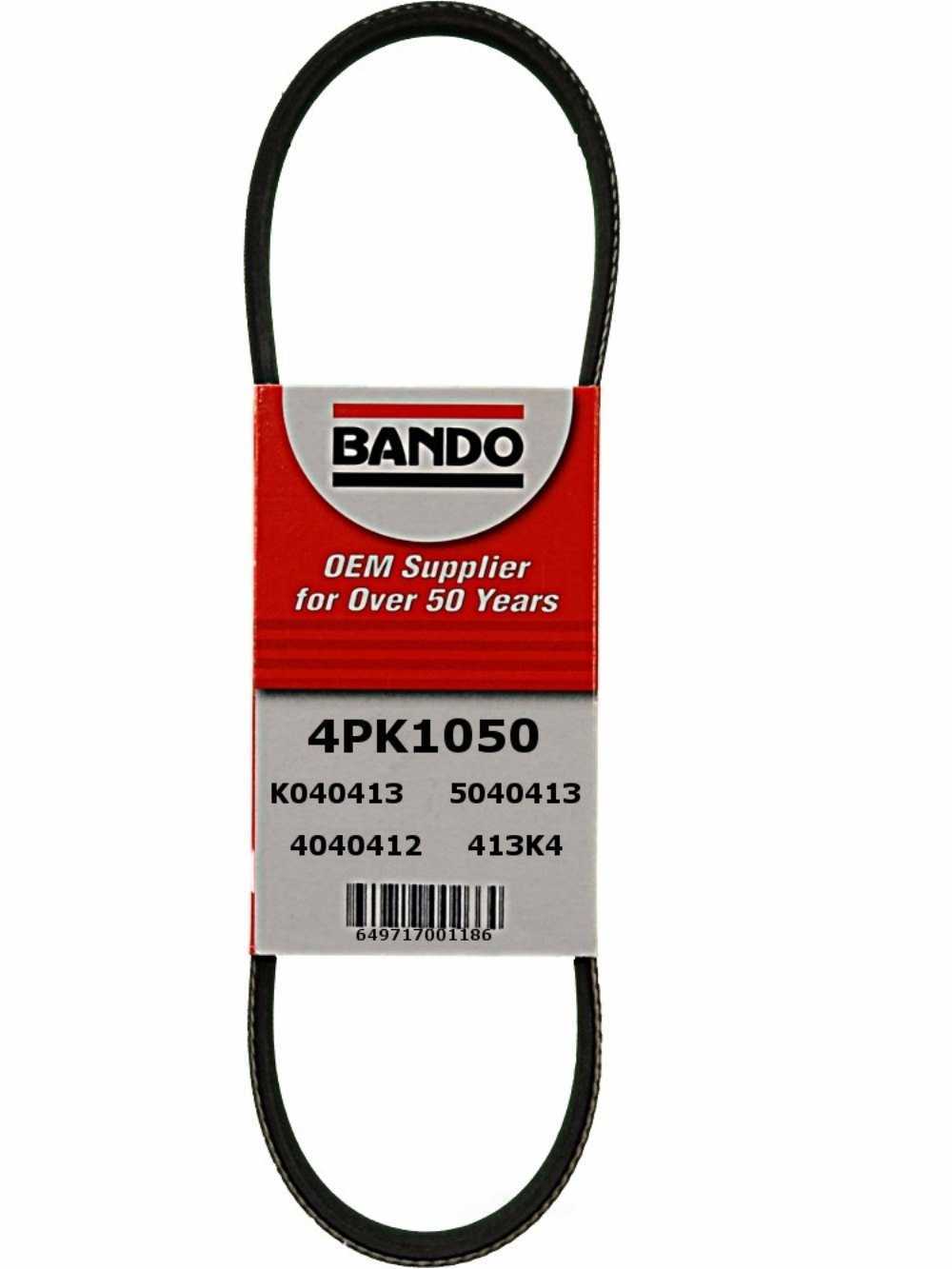 BANDO - Rib Ace Precision Engineered V-Ribbed Belt (Water Pump and Alternator) - BWO 4PK1050