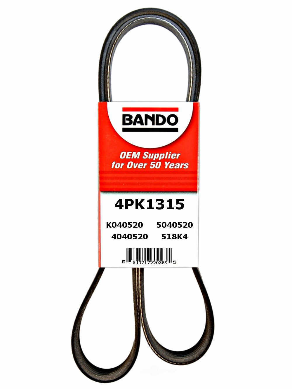 BANDO - Rib Ace Precision Engineered V-Ribbed Belt (Power Steering and Air Conditioning) - BWO 4PK1315