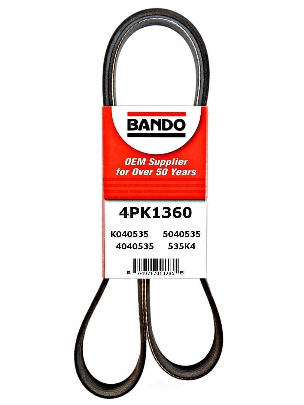 BANDO - Accessory Drive Belt (Water Pump and Alternator) - BWO 4PK1360