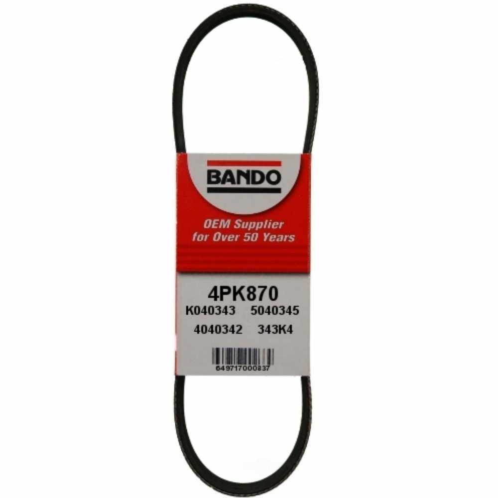 BANDO - Rib Ace Precision Engineered V-Ribbed Belt (Water Pump and Alternator) - BWO 4PK870