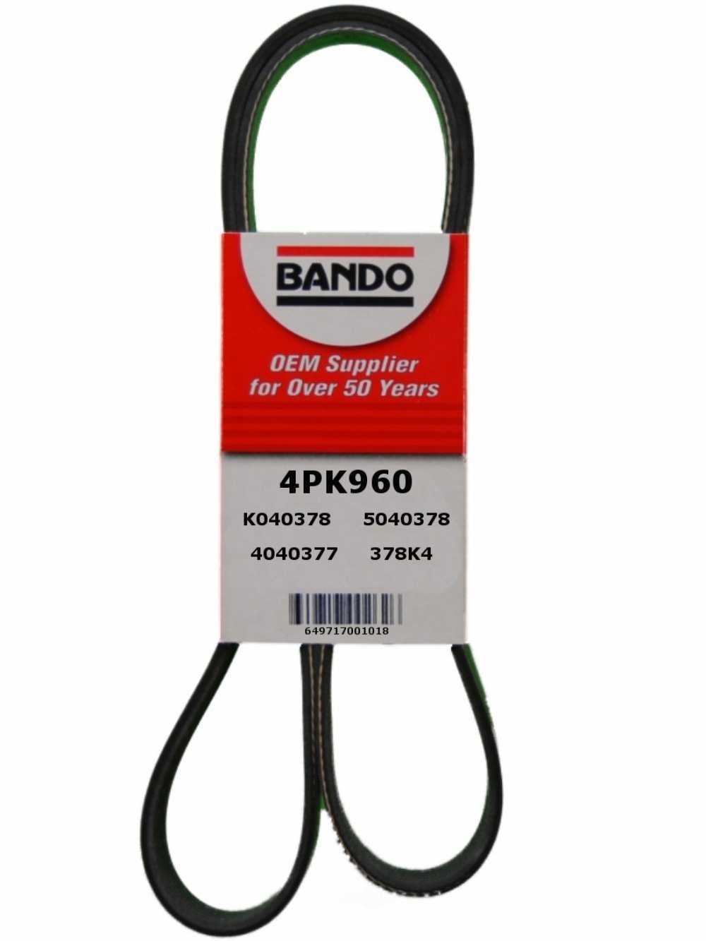 BANDO - Rib Ace Precision Engineered V-Ribbed Belt - BWO 4PK960