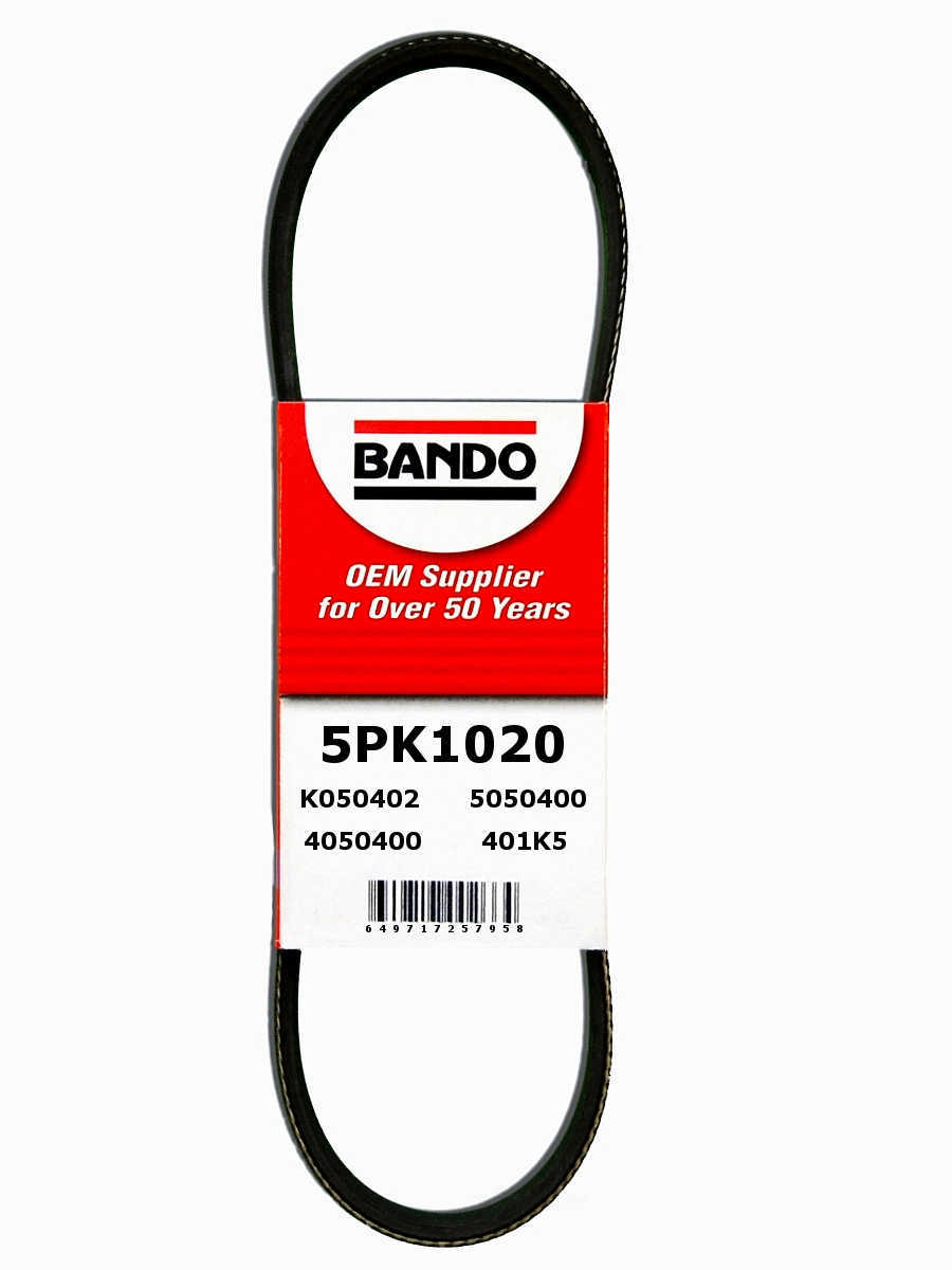 BANDO - Rib Ace Precision Engineered V-Ribbed Belt (Air Conditioning and Alternator) - BWO 5PK1020