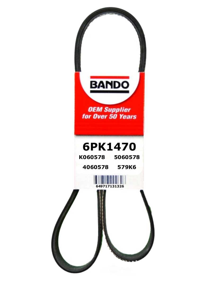 BANDO - Accessory Drive Belt (Water Pump and Alternator) - BWO 6PK1470