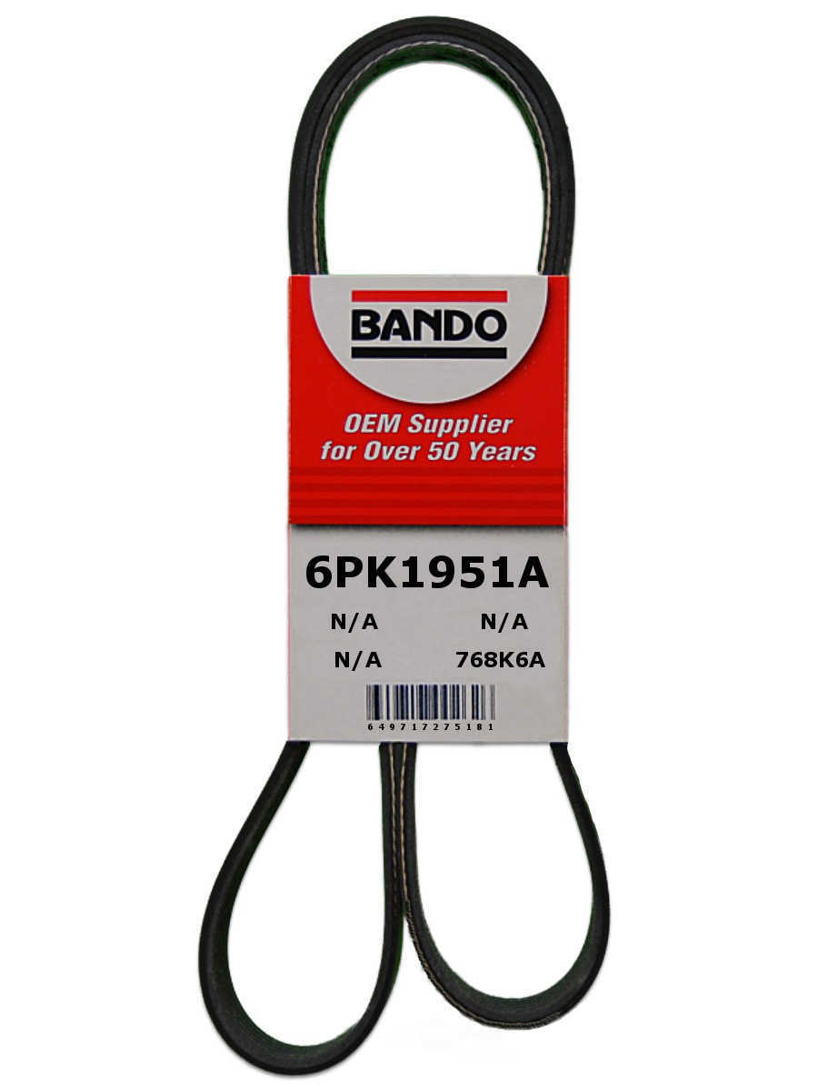 BANDO - Accessory Drive Belt (Water Pump, Alternator and Air Conditioning) - BWO 6PK1951A