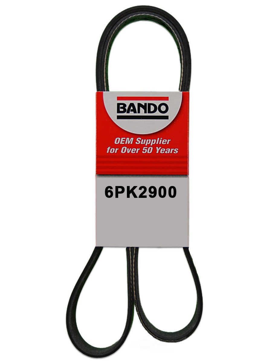 BANDO - Accessory Drive Belt (Water Pump, Alternator, Air Conditioning and Power Steering) - BWO 6PK2900