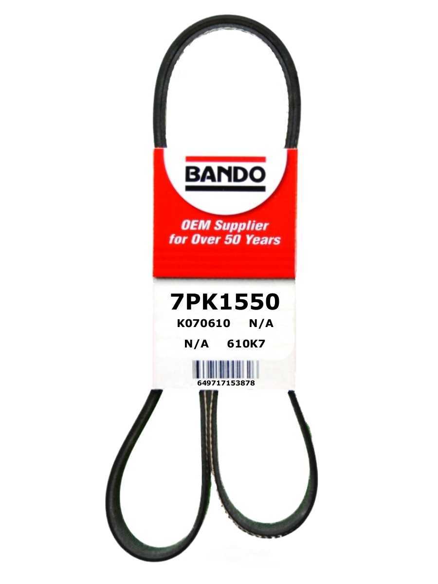BANDO - Accessory Drive Belt (Water Pump, Alternator, Air Conditioning and Power Steering) - BWO 7PK1550