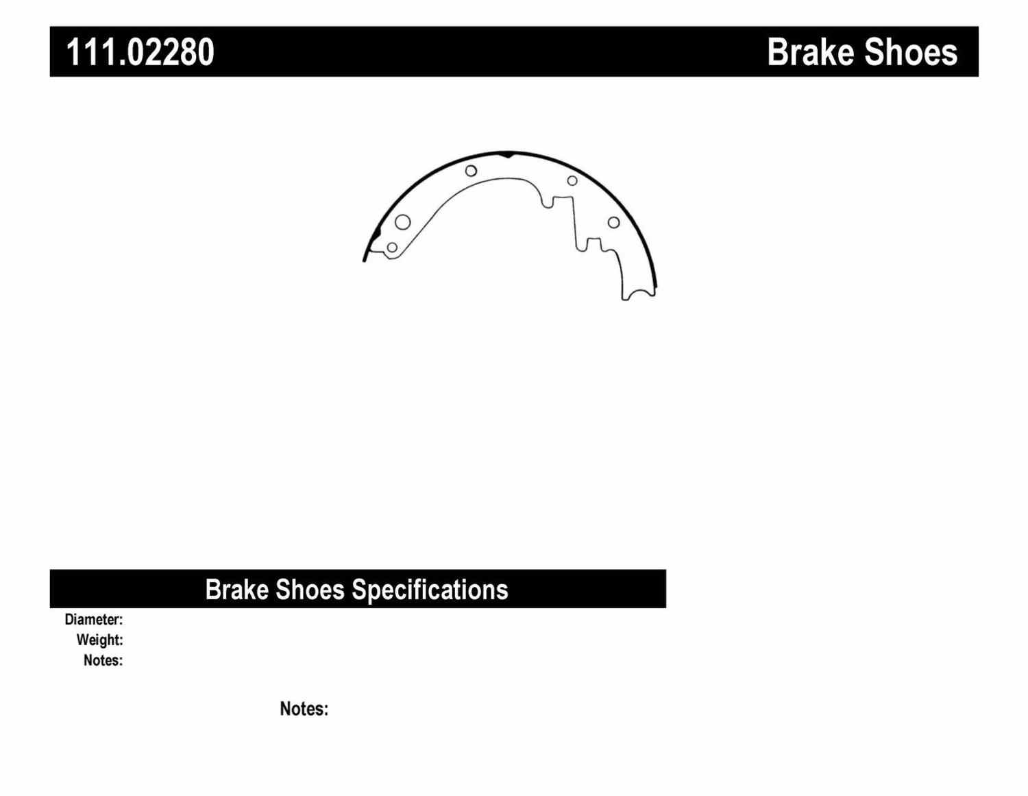 CENTRIC PARTS - Premium Brake Shoes-Preferred (Rear) - CEC 111.02280
