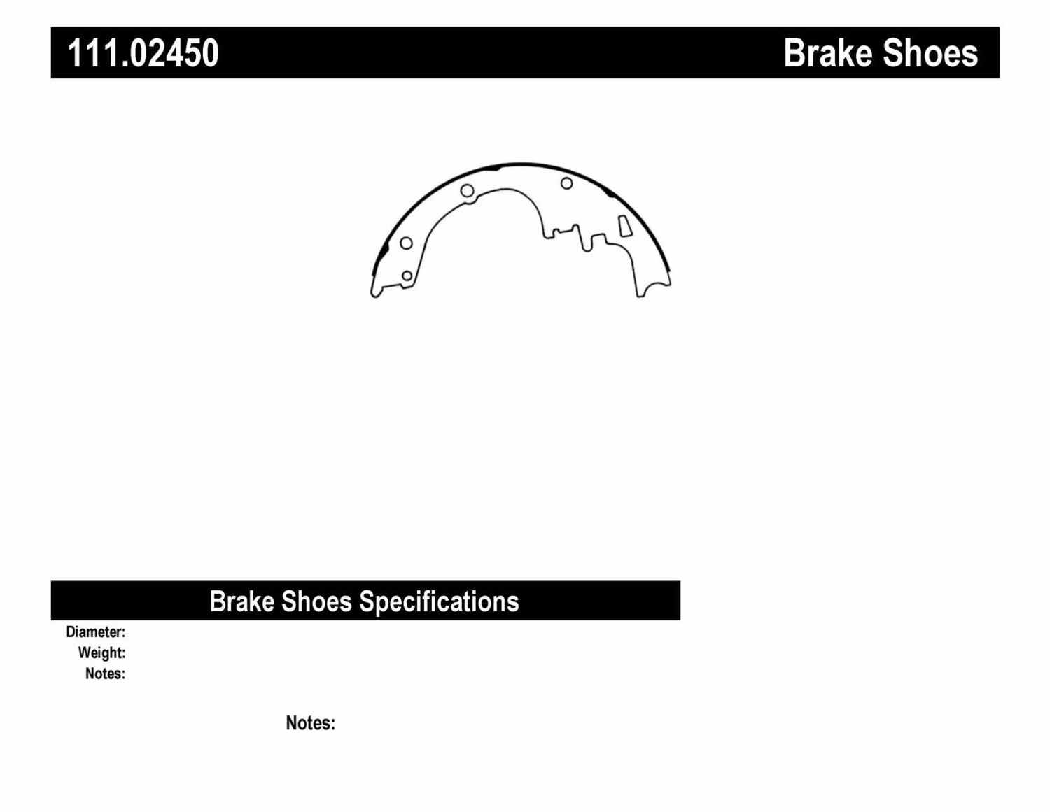 CENTRIC PARTS - Centric Premium Brake Shoes - CEC 111.02450