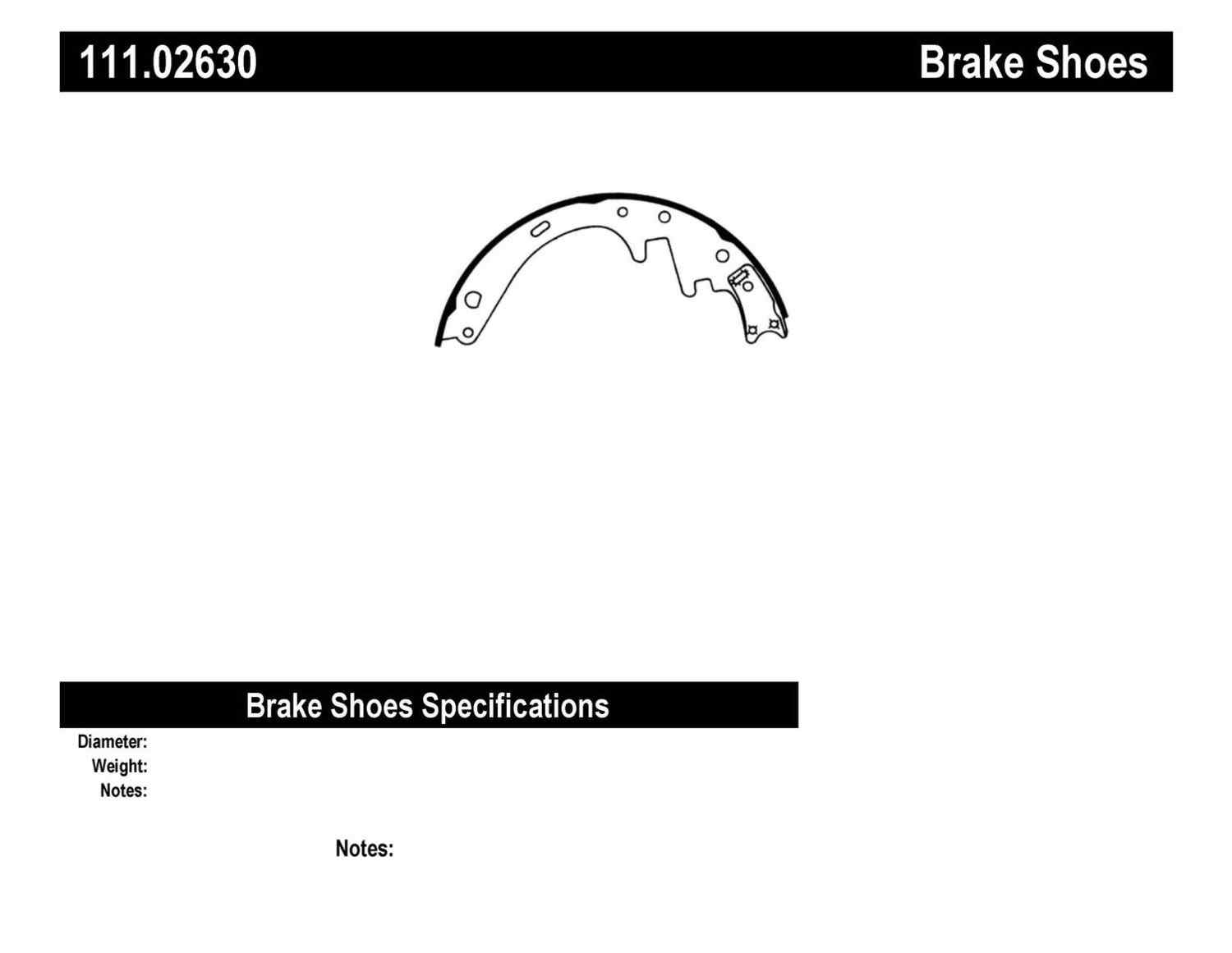 CENTRIC PARTS - Premium Brake Shoes-Preferred (Rear) - CEC 111.02630
