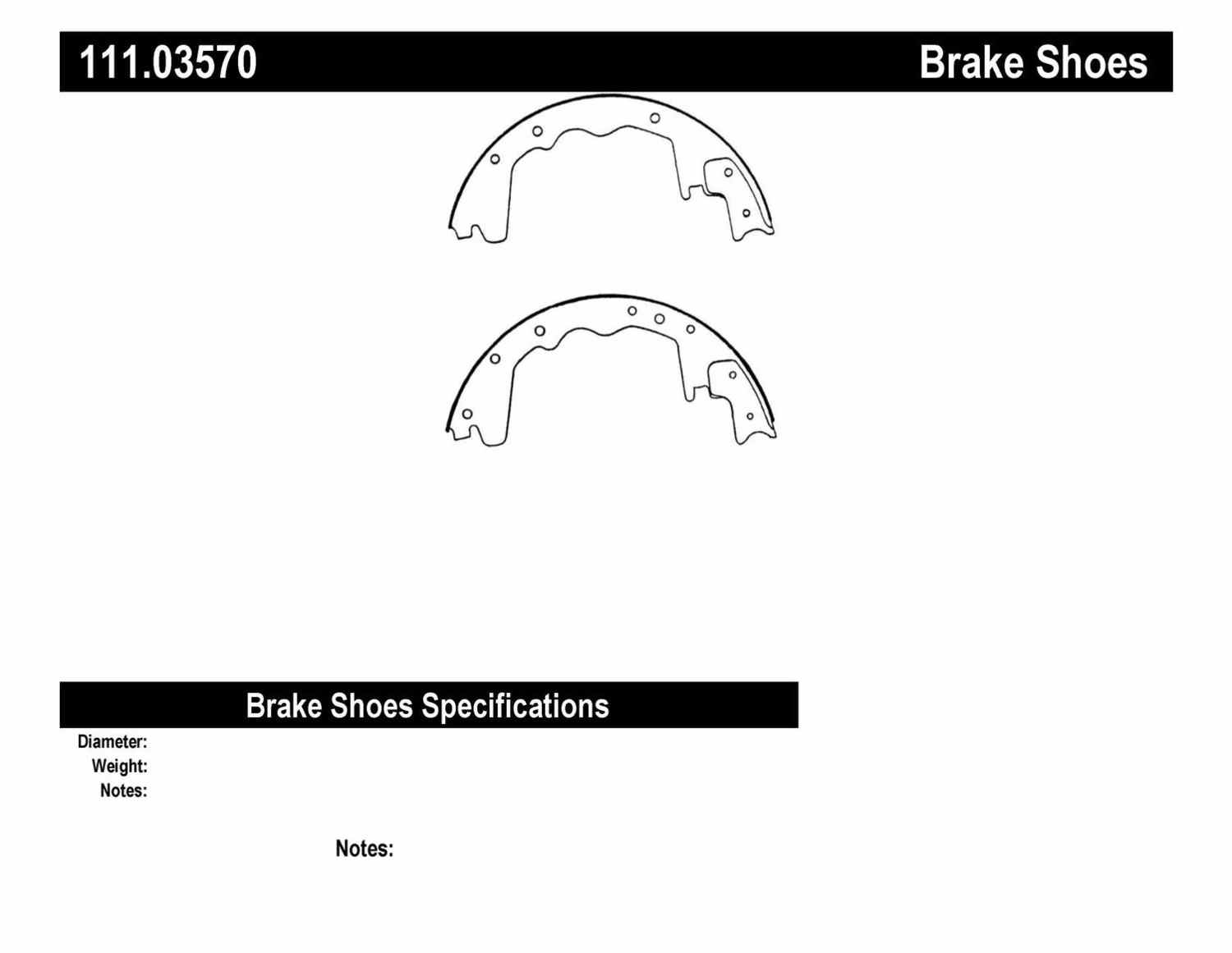 CENTRIC PARTS - Centric Premium Brake Shoes - CEC 111.03570