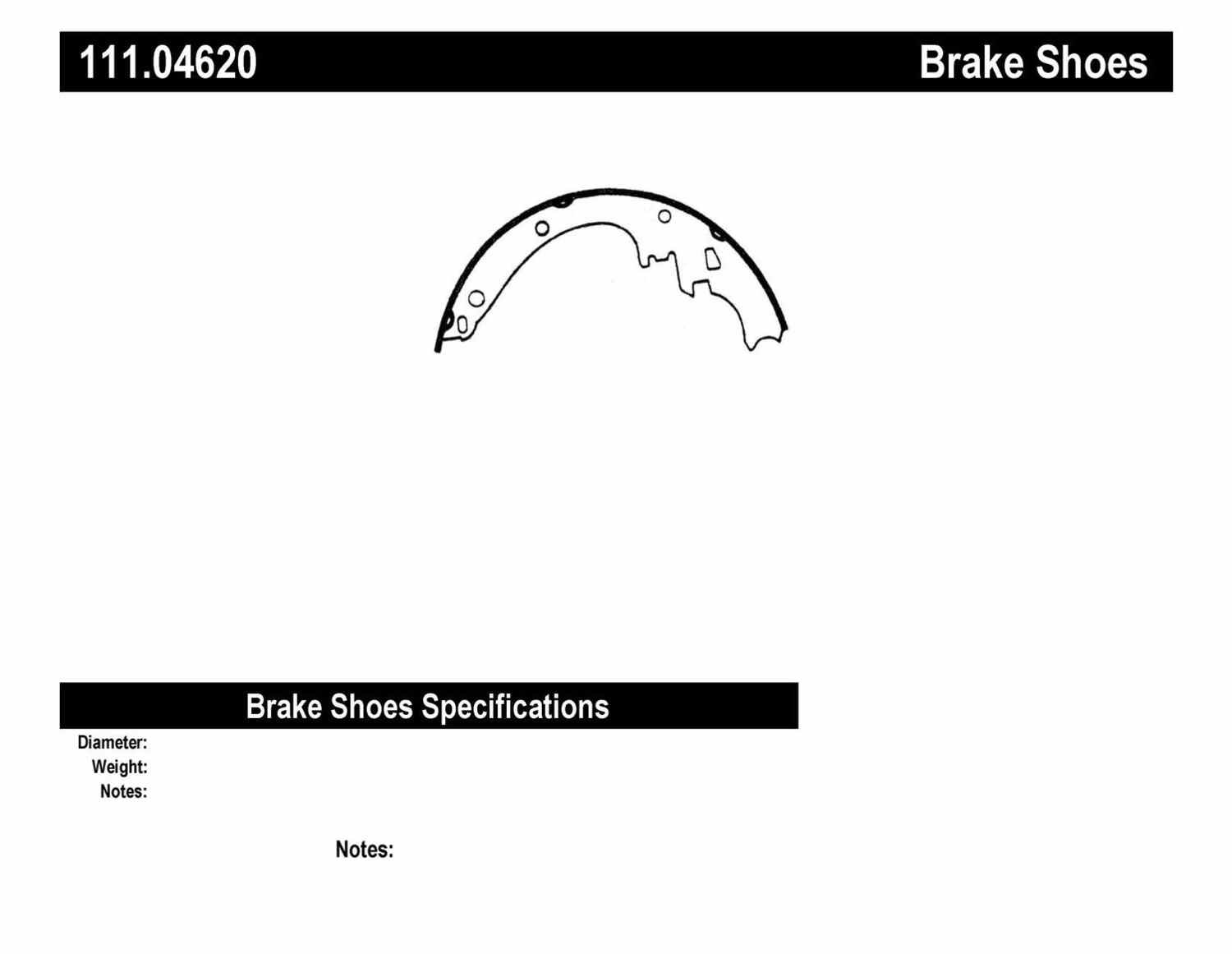 CENTRIC PARTS - New Brake Shoe - Preferred (Rear) - CEC 111.04620