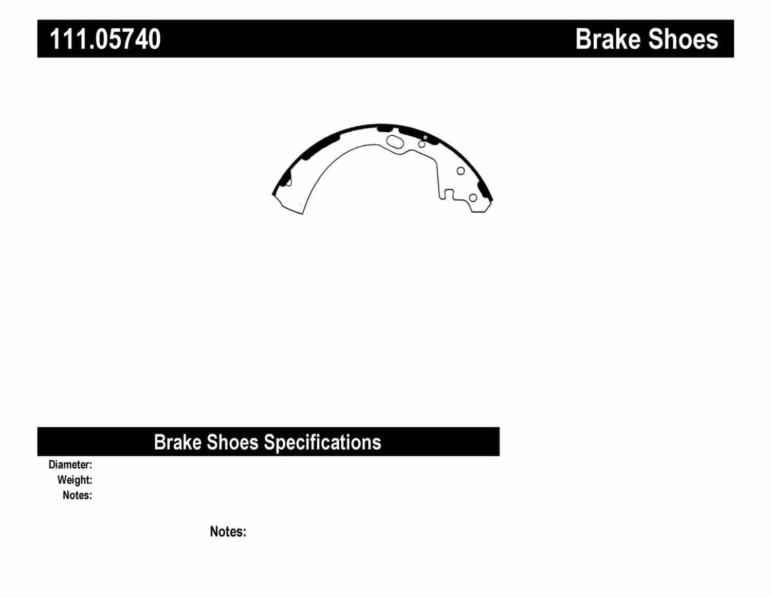 CENTRIC PARTS - Centric Premium Brake Shoes - CEC 111.05740