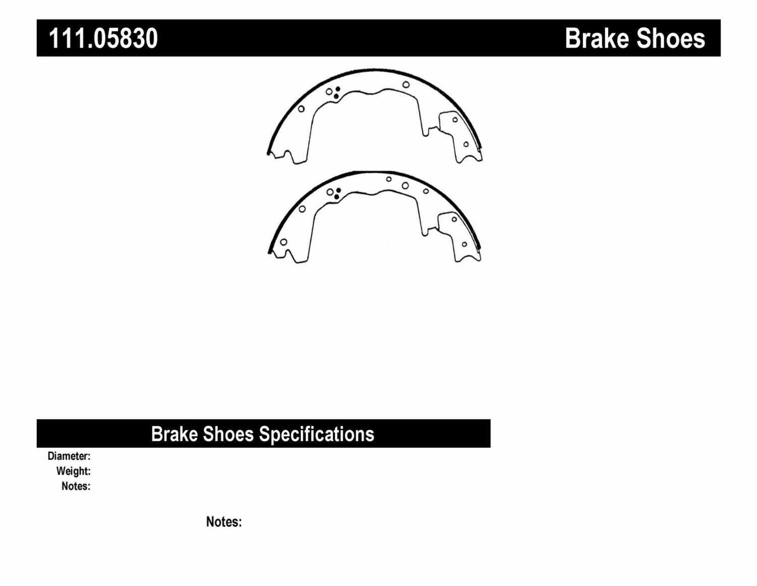 CENTRIC PARTS - Centric Premium Brake Shoes - CEC 111.05830