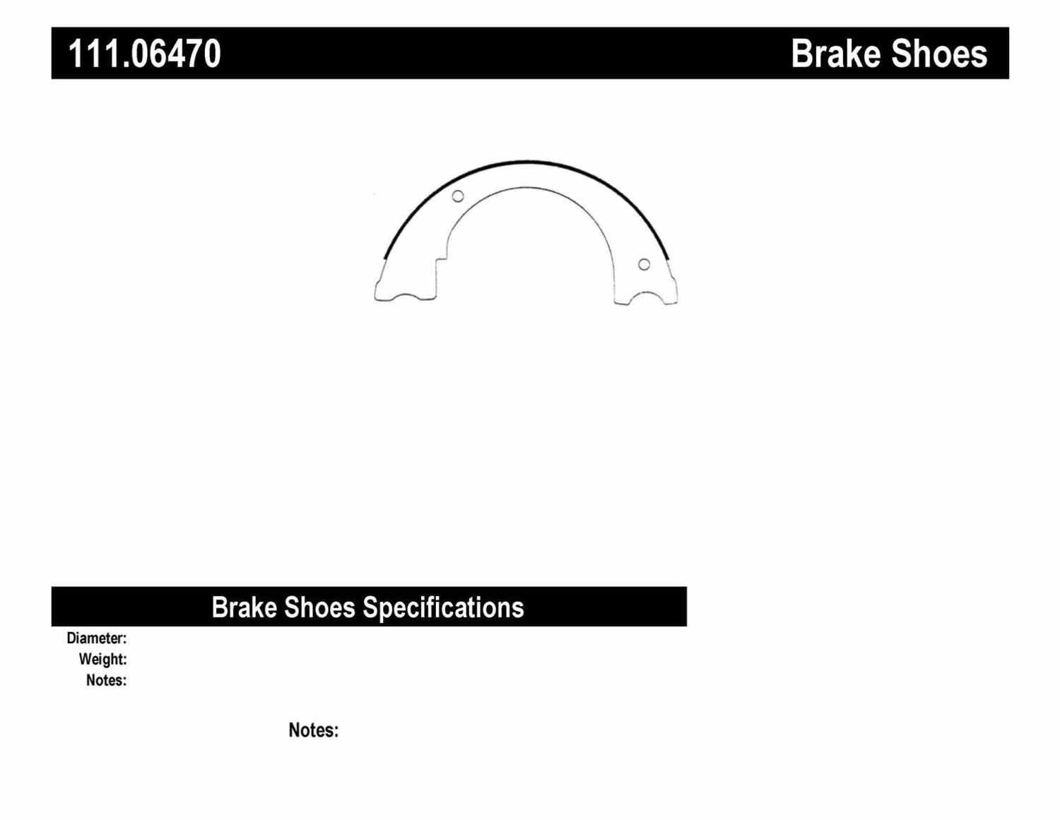 CENTRIC PARTS - Premium Brake Shoes-Preferred (Driveline) - CEC 111.06470