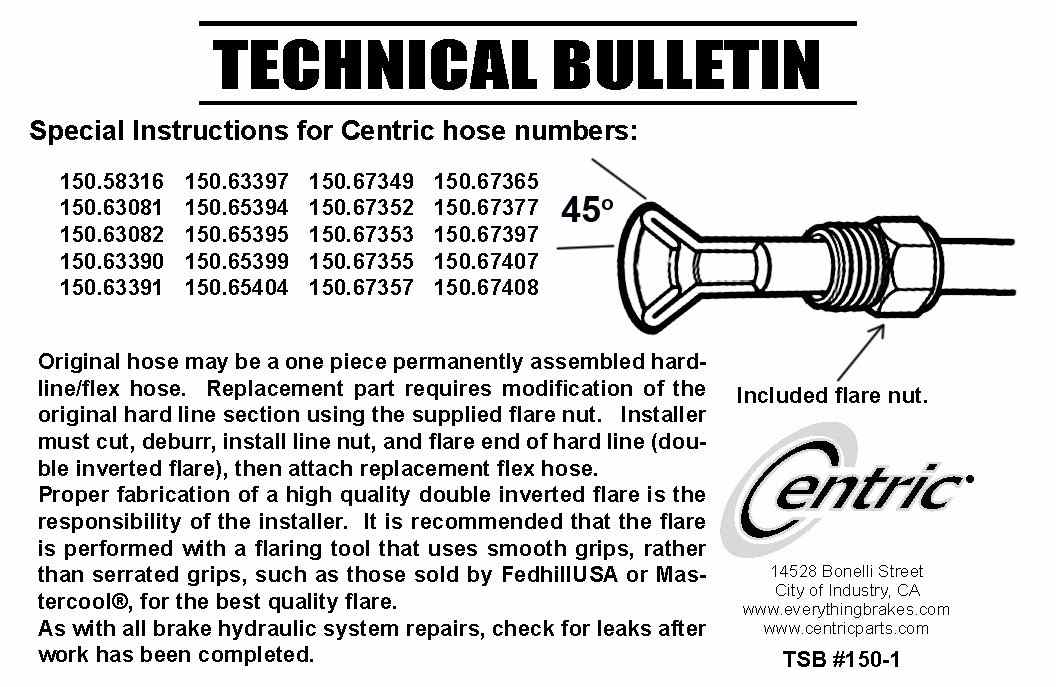 CENTRIC PARTS - Centric Premium Brake Hydraulic Hoses (Rear Right Lower) - CEC 150.67397