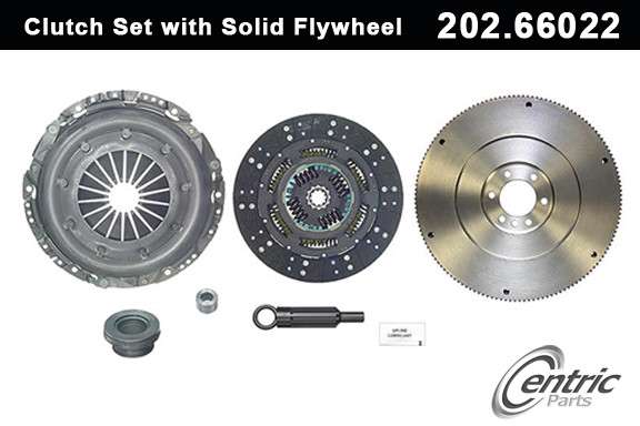CENTRIC PARTS - Clutch and Flywheel Kit Incl. New Solid Flywheel - CEC 202.66022