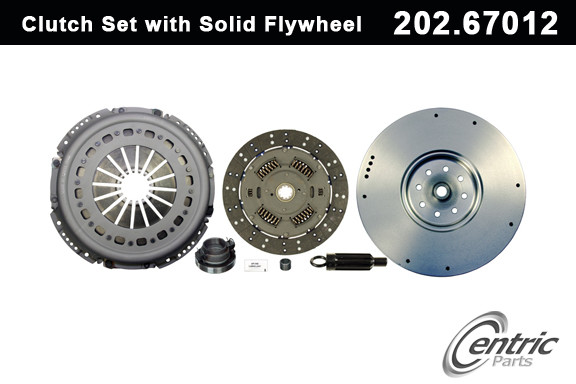 CENTRIC PARTS - Clutch and Flywheel Kit Incl. New Solid Flywheel - CEC 202.67012