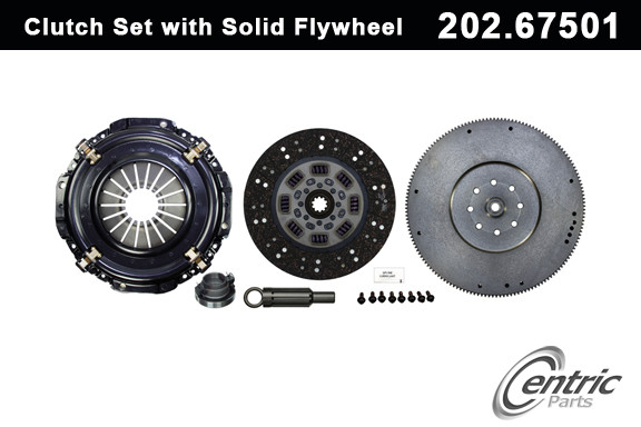 CENTRIC PARTS - Clutch and Flywheel Kit Incl. New Solid Flywheel - CEC 202.67501