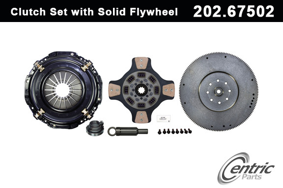 CENTRIC PARTS - Clutch and Flywheel Kit Incl. New Solid Flywheel - CEC 202.67502