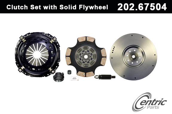 CENTRIC PARTS - Clutch and Flywheel Kit Incl. New Solid Flywheel - CEC 202.67504