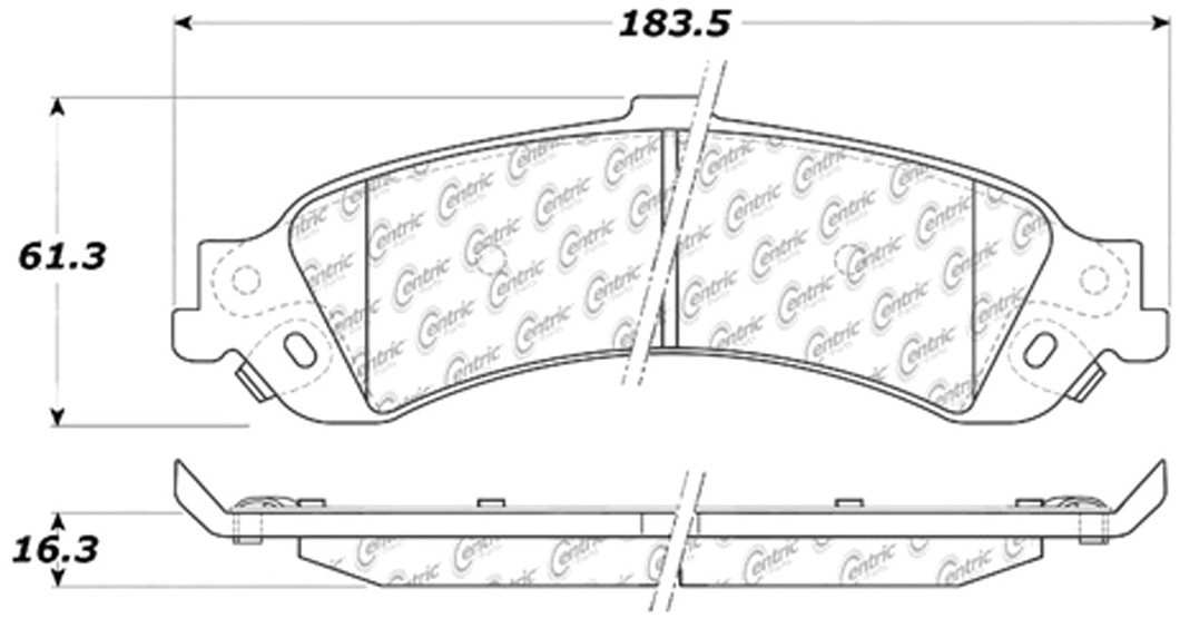 CENTRIC PARTS - Premium Semi-Met Pads w/Shim and Hardware - CEC 300.08340