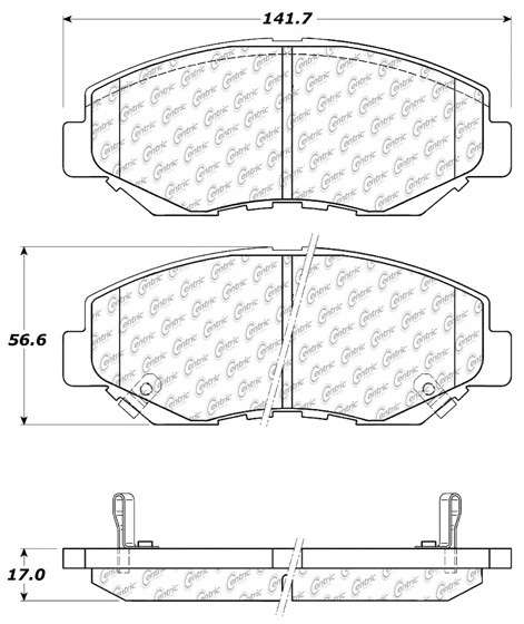 CENTRIC PARTS - Centric Premium Semi-Metallic Disc Brake Pad Sets - CEC 300.09140