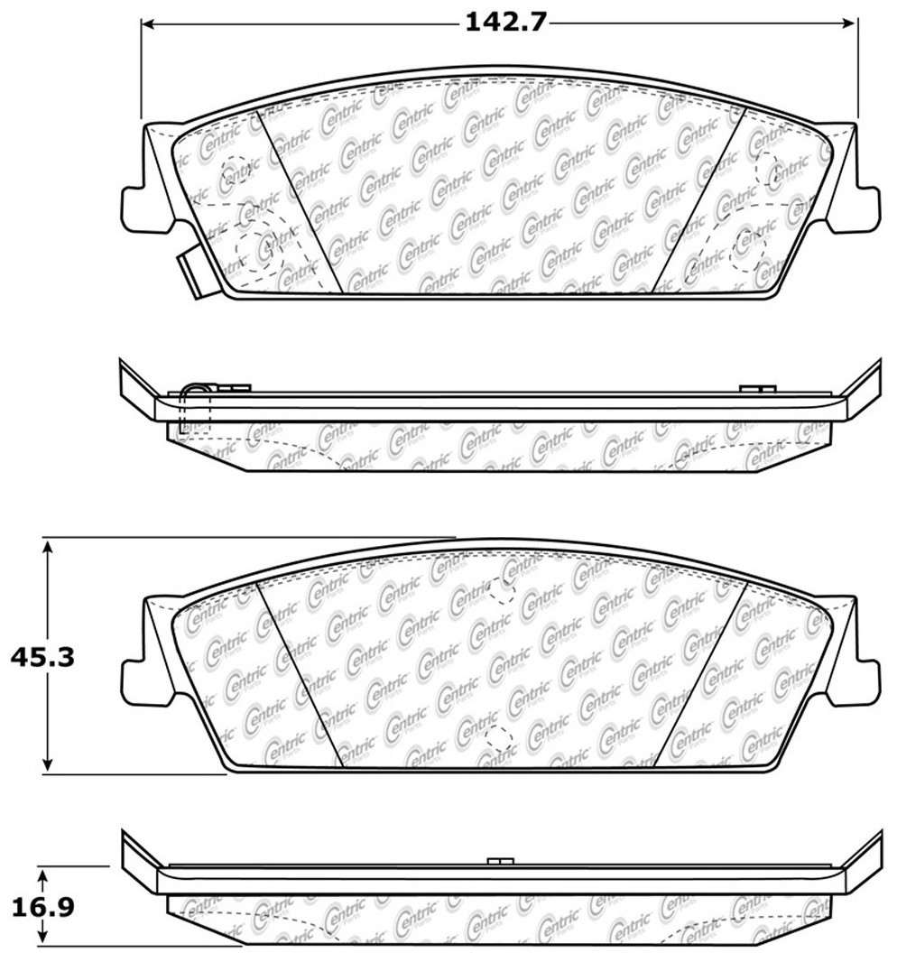 CENTRIC PARTS - Centric Premium Semi-Metallic Disc Brake Pad Sets - CEC 300.11940