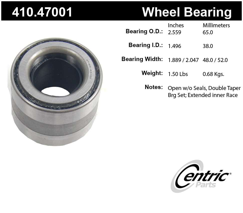 CENTRIC PARTS - Premium Wheel Bearing & Race Set (Rear) - CEC 410.47001