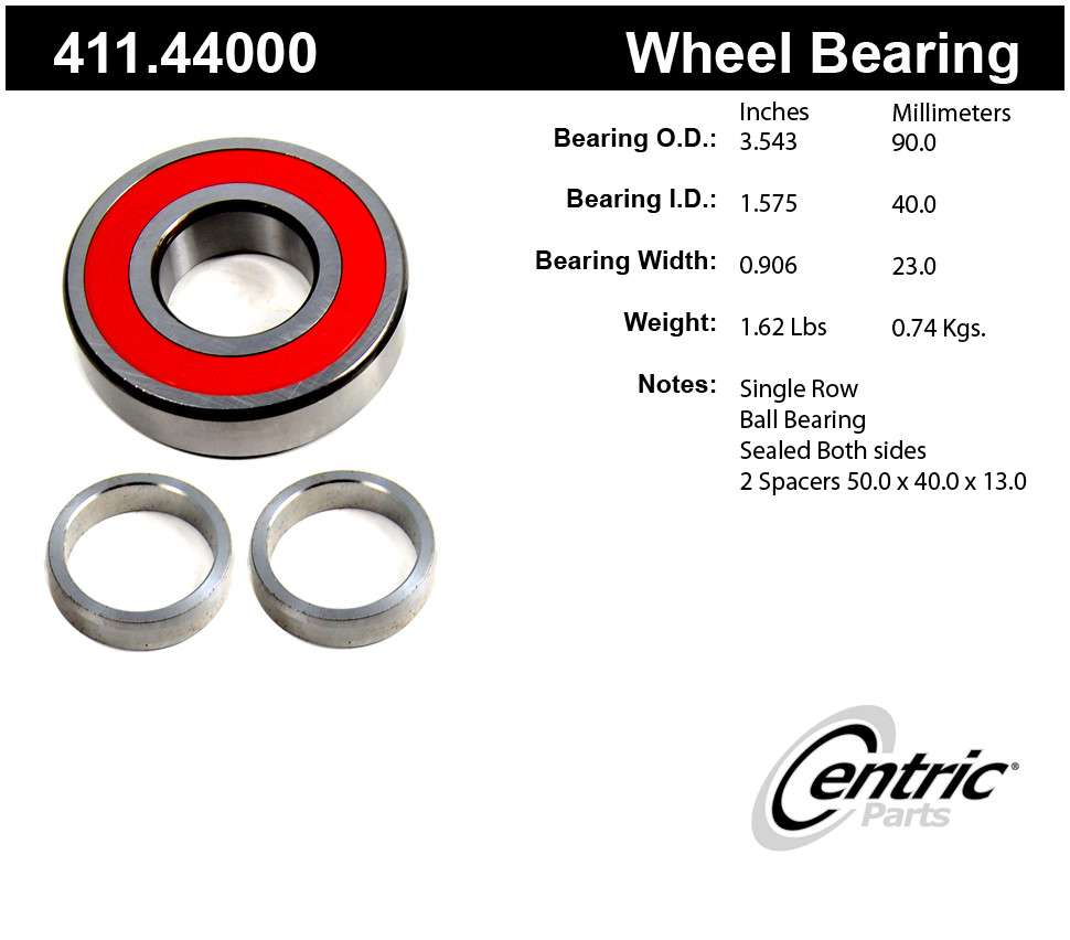 CENTRIC PARTS - Premium Axle Shaft Bearing Assembly - CEC 411.44000