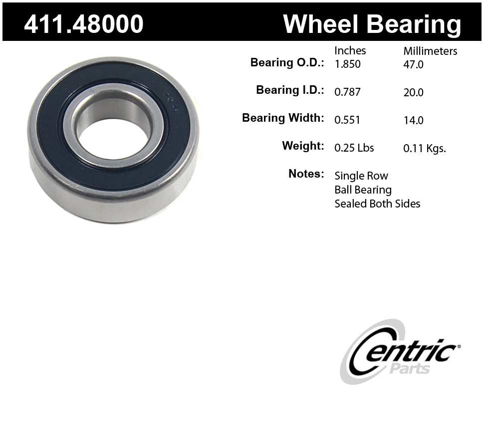 CENTRIC PARTS - Premium Axle Shaft Bearing Assembly - CEC 411.48000