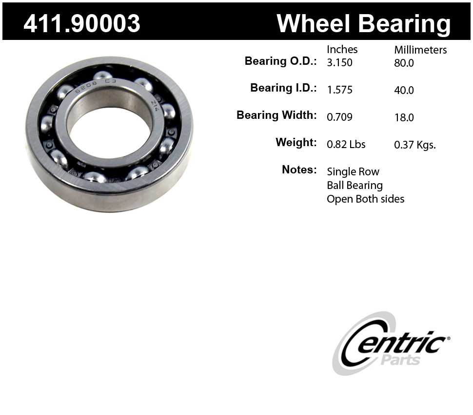 CENTRIC PARTS - Premium Axle Shaft Bearing Assembly - CEC 411.90003