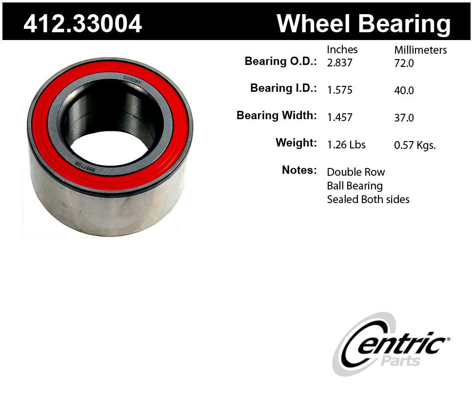CENTRIC PARTS - Centric Premium Axle Shaft, Hub & Wheel Bearings - CEC 412.33004