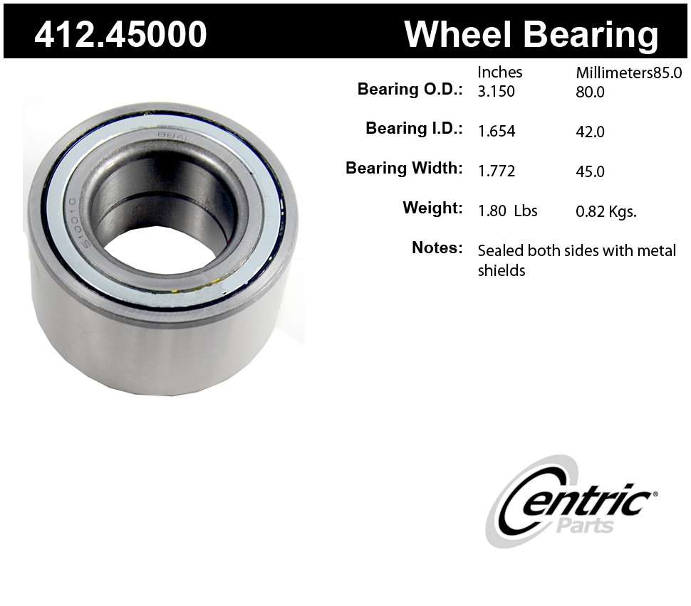 CENTRIC PARTS - Premium Wheel Bearing (Front) - CEC 412.45000