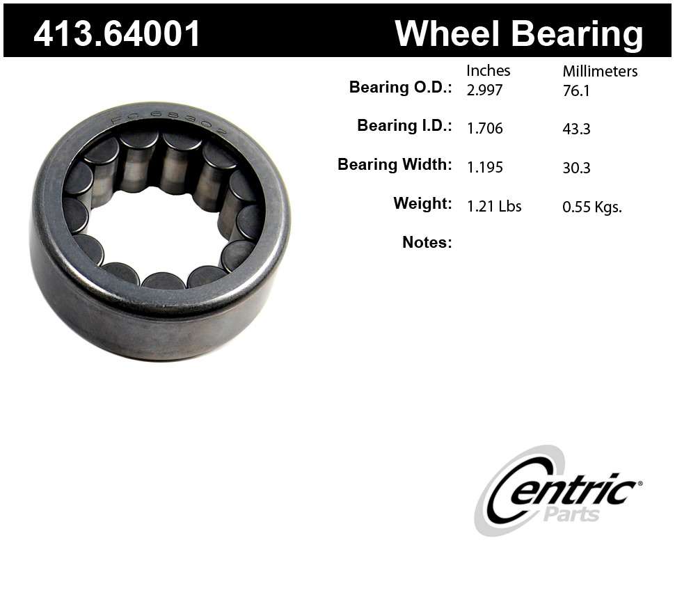CENTRIC PARTS - Premium Bearings (Rear) - CEC 413.64001